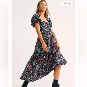 Love Shack Fancy Lais Floral Puff Sleeve Dress